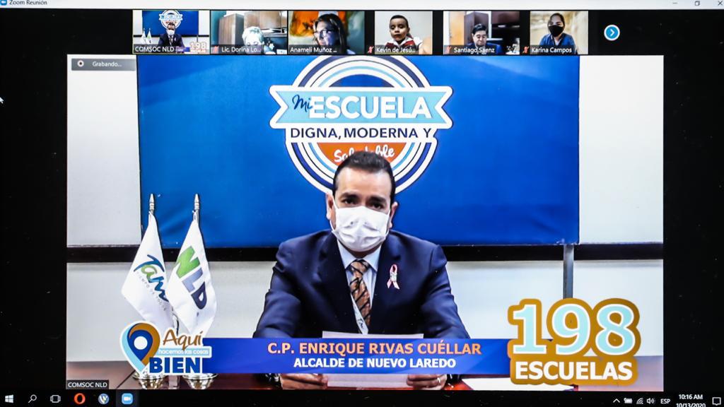 Entrega Enrique Rivas beneficios al kinder ‘Federico Froebel’ de Nuevo Laredo