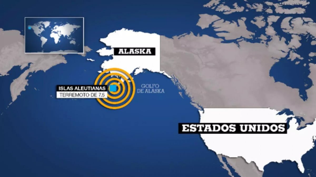 Se registra sismo magnitud 7.4 en Alaska; activan alerta de tsunami