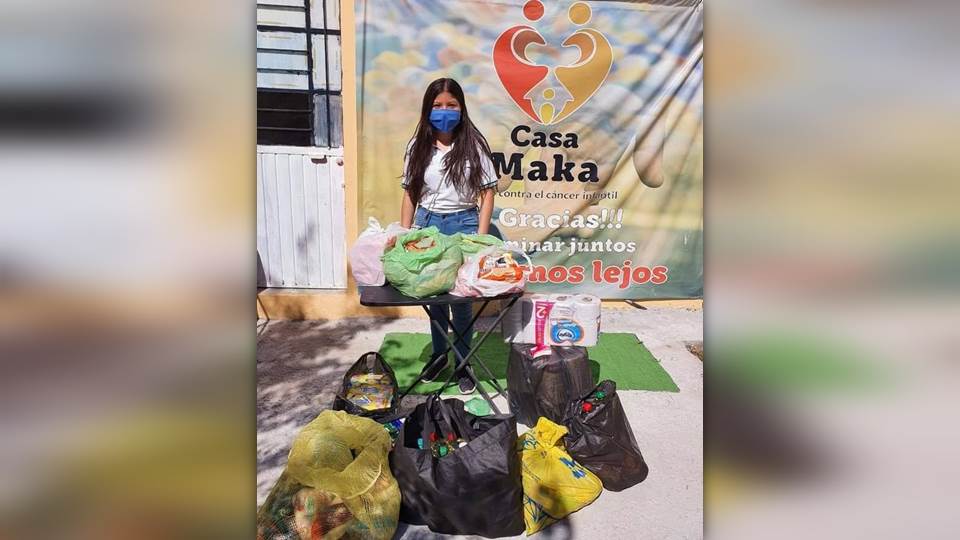 Jovencita instala centro de Acopio  de víveres para ayudar a pacientes con cáncer de Casa Maka
