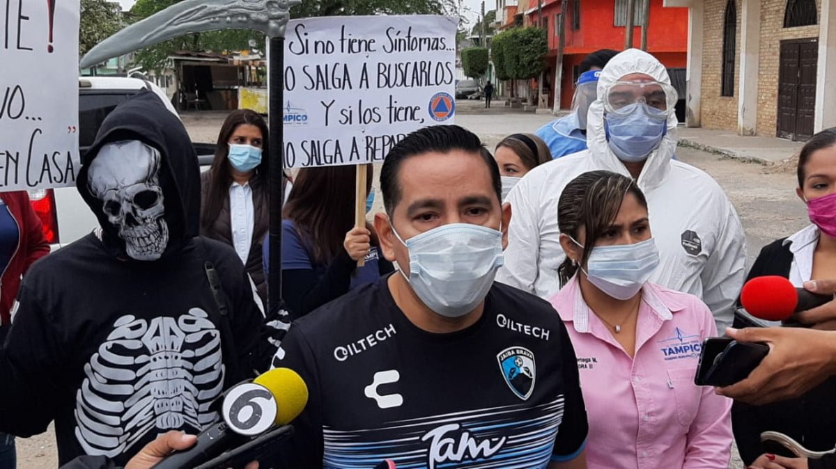 Llevan campaña de concientización a la Morelos, tienen el segundo lugar en casos de Covid en Tampico