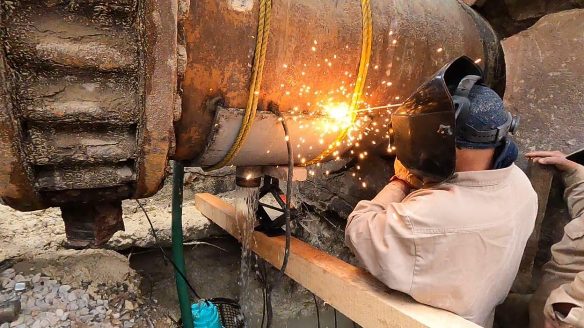 Concluyen reparación de fuga en rebombeo #1 del acueducto Guadalupe Victoria