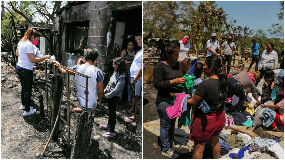 Familias que lo perdieron todo en incendio en Cd. Madero, reciben atención