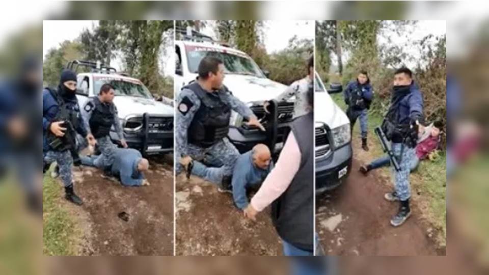 “Ya deja de grabar”, dice policía que tenía sometido a un adulto mayor