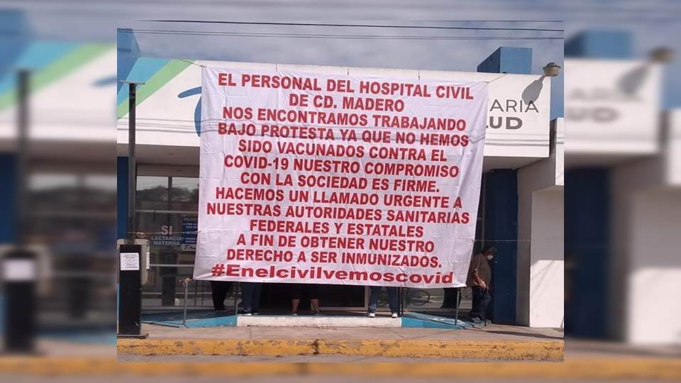 Bajo protesta siguen laborando en el Hospital Civil de Madero