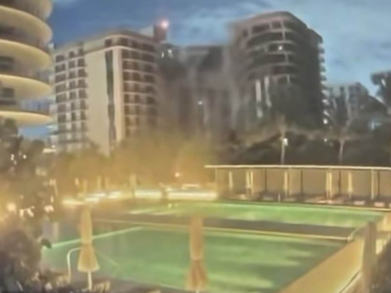 Captan momento exacto del derrumbe de edificio en Miami