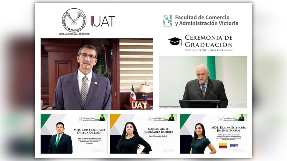 Entrega la UAT XIII Generación de Maestría en Dirección Empresarial