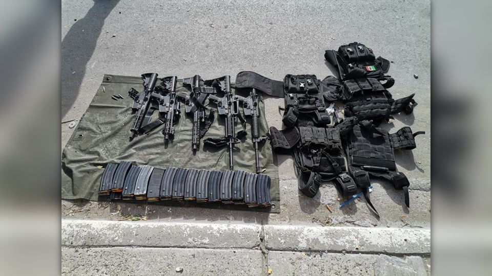Militares aseguran arsenal en municipios de Reynosa y Díaz Ordaz