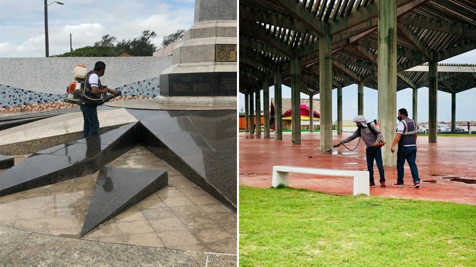 Gobierno de Ciudad Madero sanitiza áreas de Playa Miramar