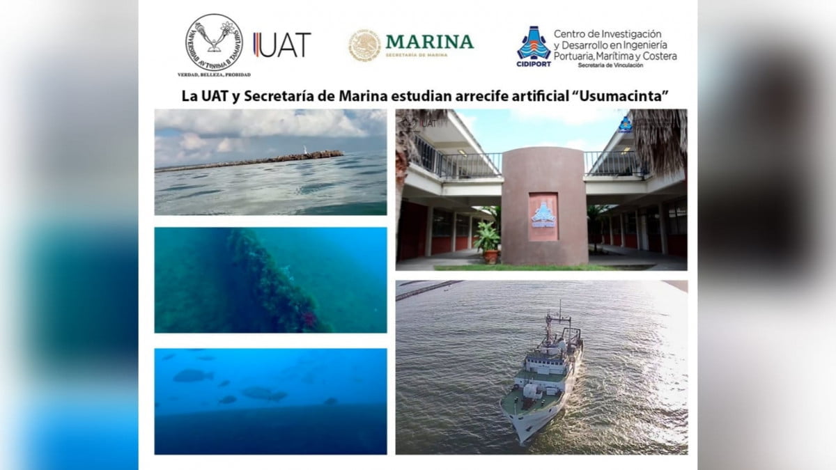 UAT y Secretaría de Marina estudian el arrecife artificial Usumacinta E-20