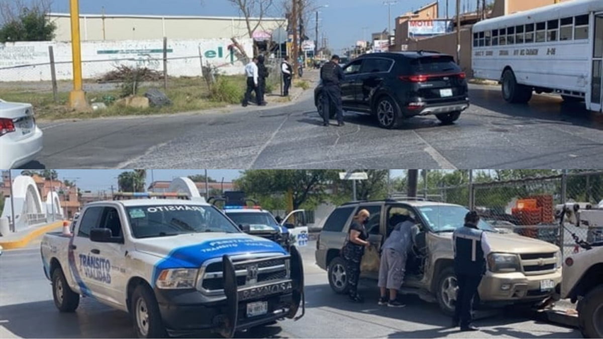 Chocan patrullas de policias estatales en Reynosa