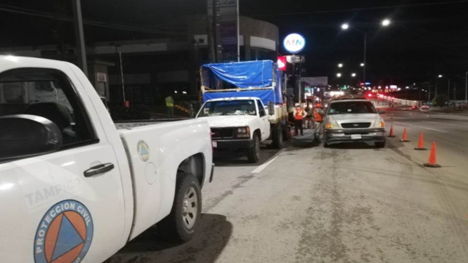 Impresionante fuga de gas se registró en la avenida hidalgo de Tampico