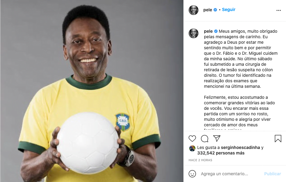 Pelé es operado de un tumor en el colón
