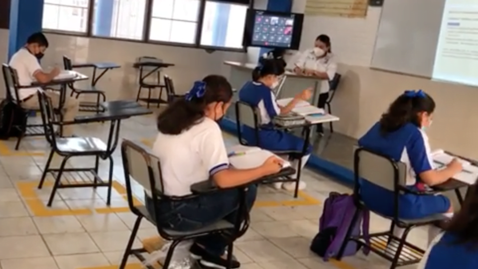 Secundaria #2 de Matamoros, una de las escuelas que regresó a clases presenciales