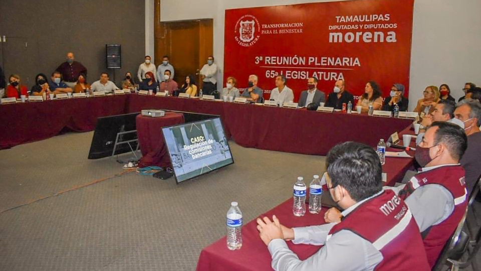 Santiago Nieto y Ricardo Monreal se reúnen con diputados de Morena en Tamaulipas