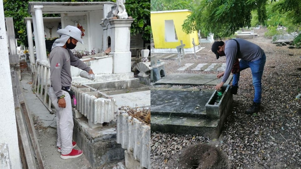 Realizan Acciones de Control Larvario en Cementerios Municipales de Ciudad Madero
