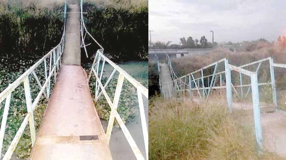 Colapsa puente en el Río Bravo; vecinos denuncian falta de mantenimiento