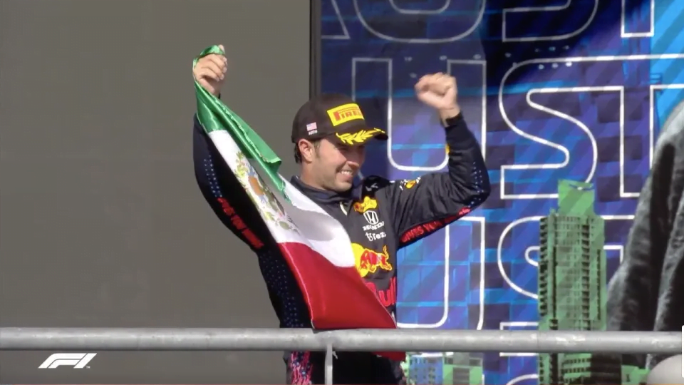 Checo pérez, tercer lugar en gran premio de Estados Unidos