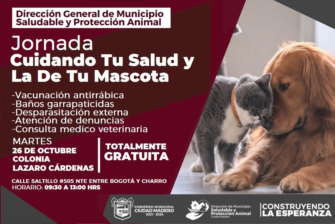 Gobierno de Madero realiza Jornada “Cuidando tu Salud y la de tu Mascota”