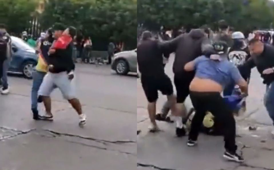 Aficionado del San Luis se agarró a golpes con americanista con todo y bebé en brazos