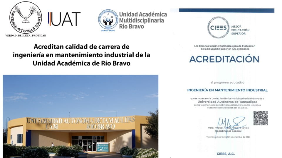 Recibe la UAT Río Bravo reconocimiento nacional de calidad educativa