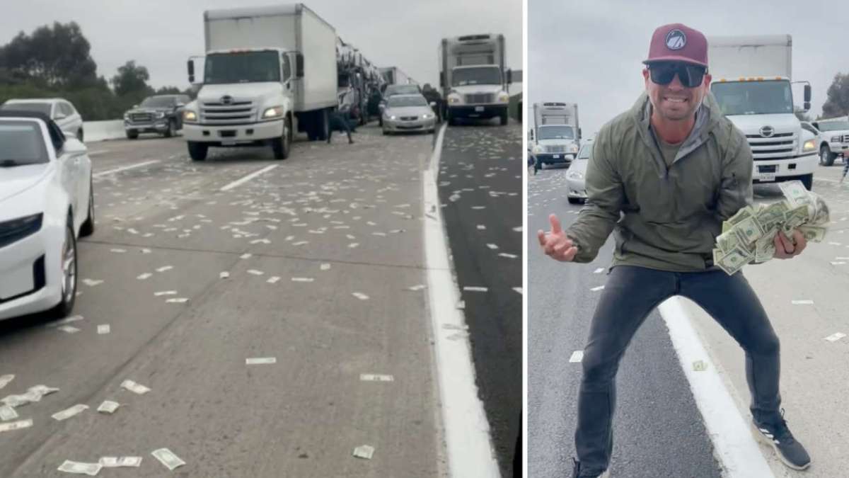 Camioneta de valores tira bolsas con dinero en Estados Unidos