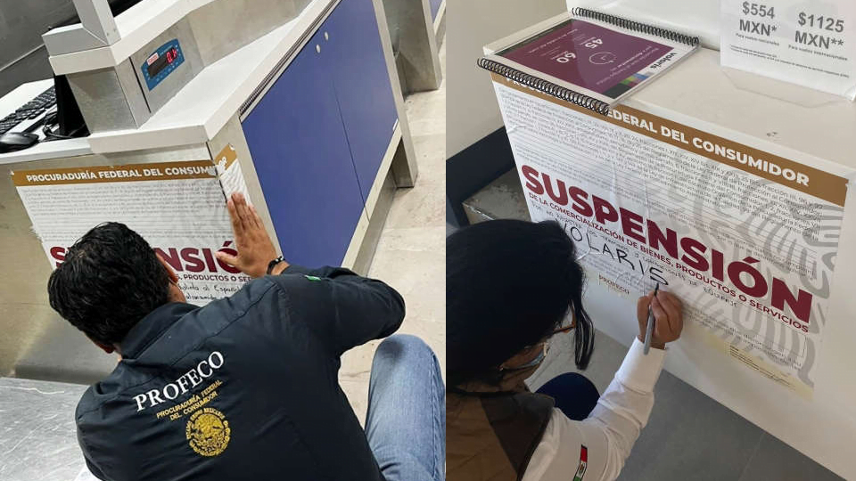 Profeco coloca sellos de suspensión a Volaris y Viva Aerobús por cobrar equipaje de mano