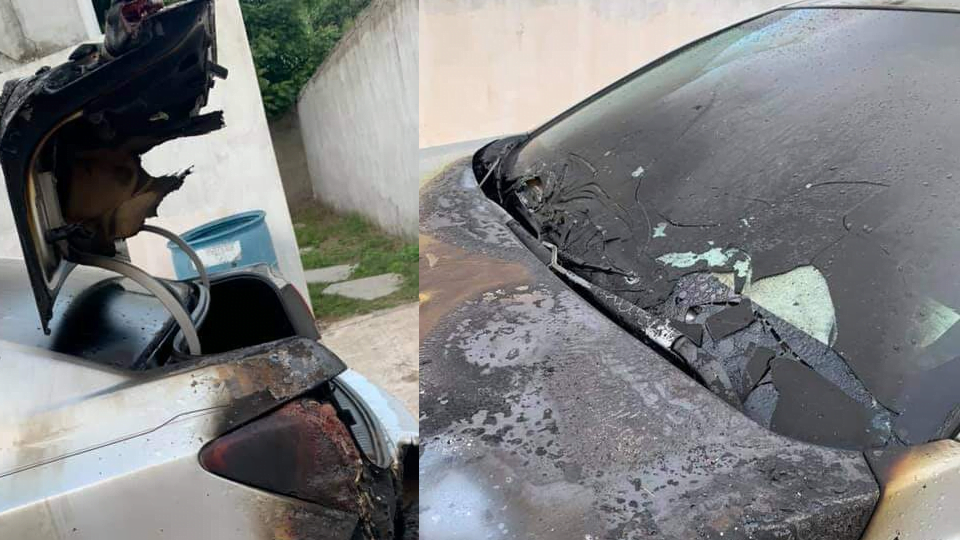 Sujeto le incendia vehículo a ex pareja, pero era prestado