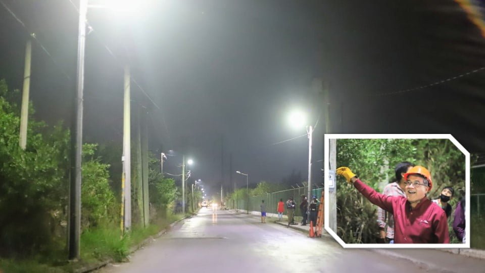 Alcalde de Altamira activa red de alumbrado público en Col. Nuevo Madero