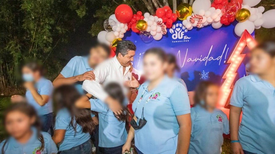 Gobernador de Tamaulipas y su esposa conviven con niñas, niños y adolescentes de Casas Hogar en patio de Casa Tam