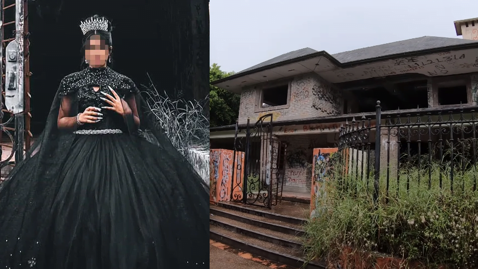 Quinceañera celebra su fiesta vestida de negro en “casa narcosatánica” de Matamoros
