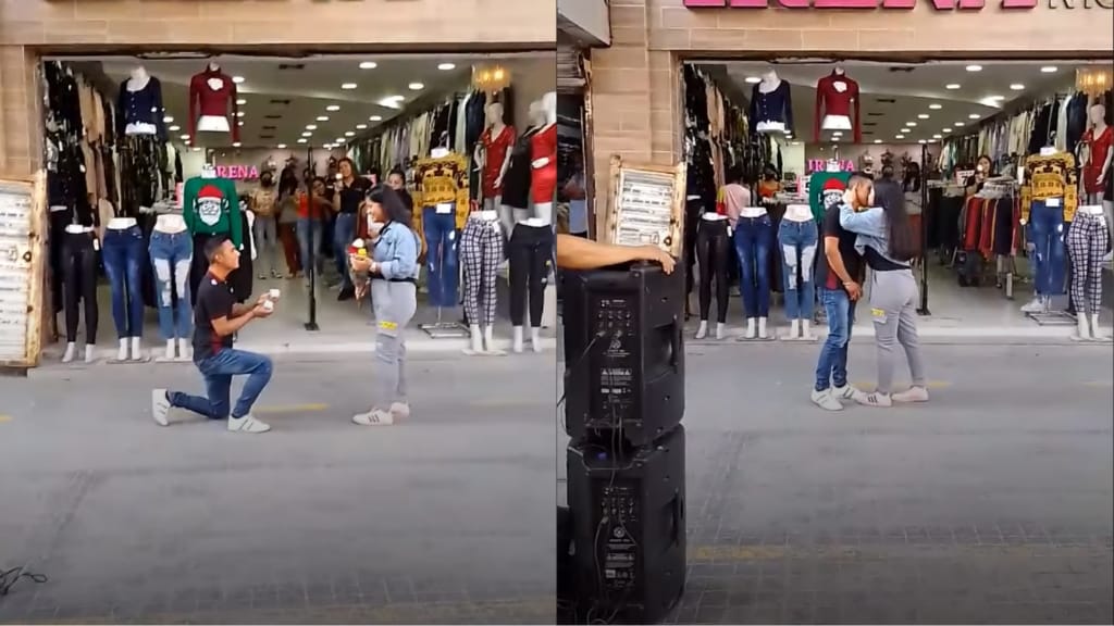 Le pide matrimonio en pleno centro de Reynosa