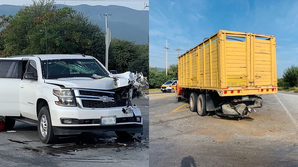 Suburban de la Fiscalía en Tamaulipas participa en aparatoso choque