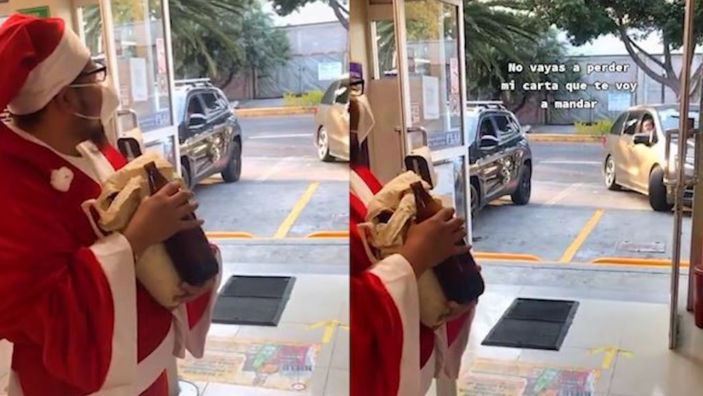 Niña sorprende a ‘Santa’ comprando alcohol y se hace viral