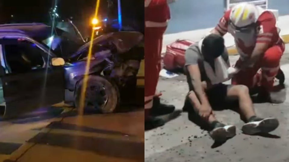 Ebrio Policía atropella a su amigo de parranda y tras huir termina chocando