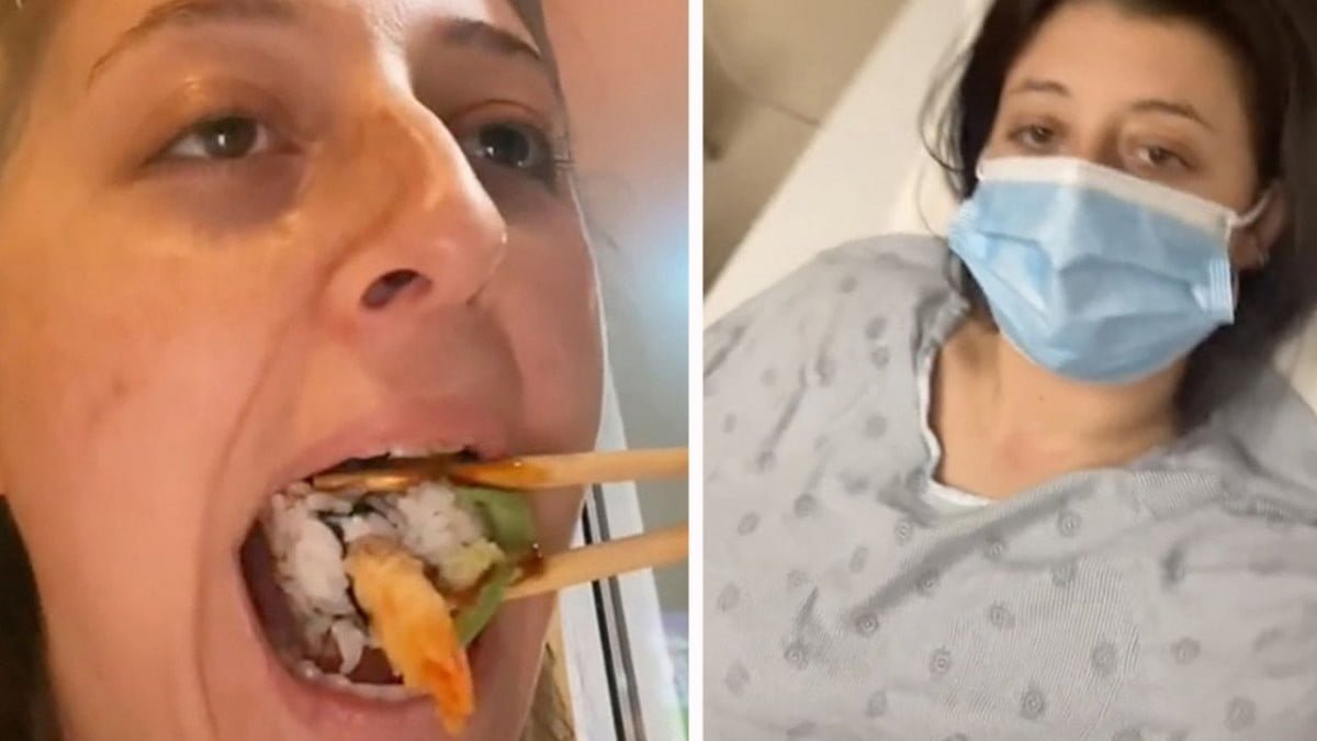 Mujer es hospitalizada de emergencia tras comerse 32 rollos de sushi 