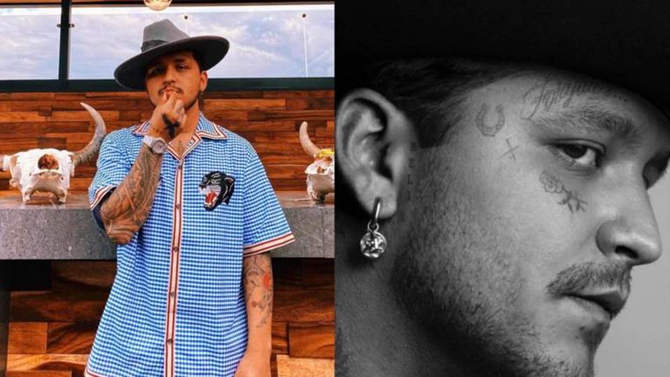 Nuevos tatuajes en el rostro luce Christian Nodal y causa polémica
