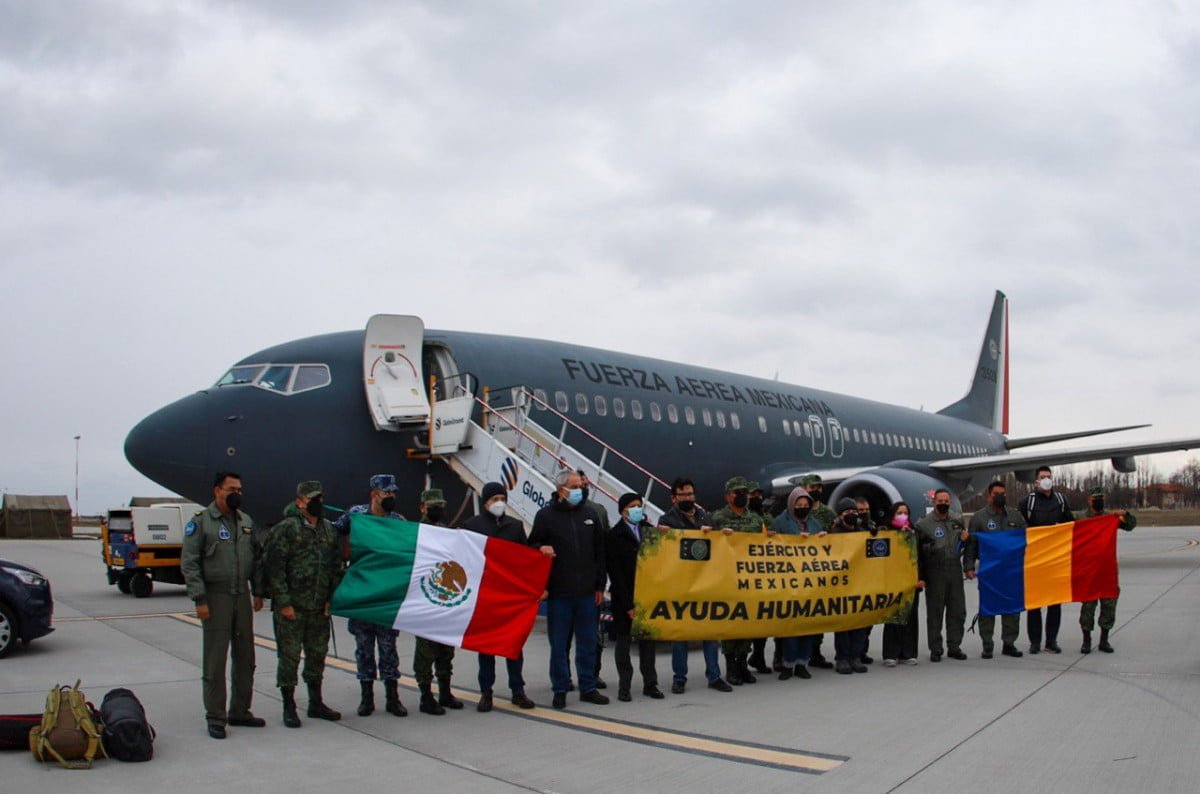 Llega a Rumania avión de la FAM que repatriará a mexicanos que huyeron de Ucrania