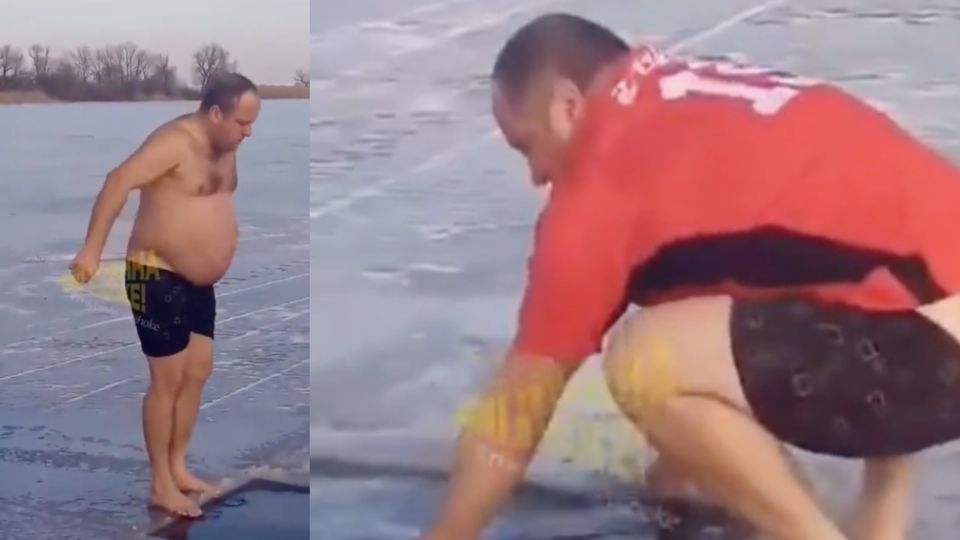 Hombre muere ahogado tras saltar a un río congelado en Ucrania 