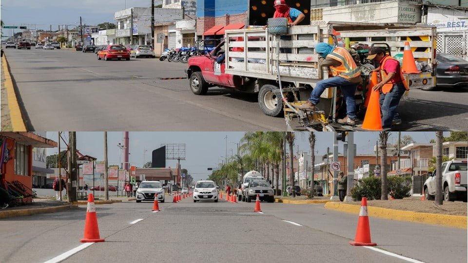Da inicio programa de aplicación de pintura vial en principales avenidas de Ciudad Madero