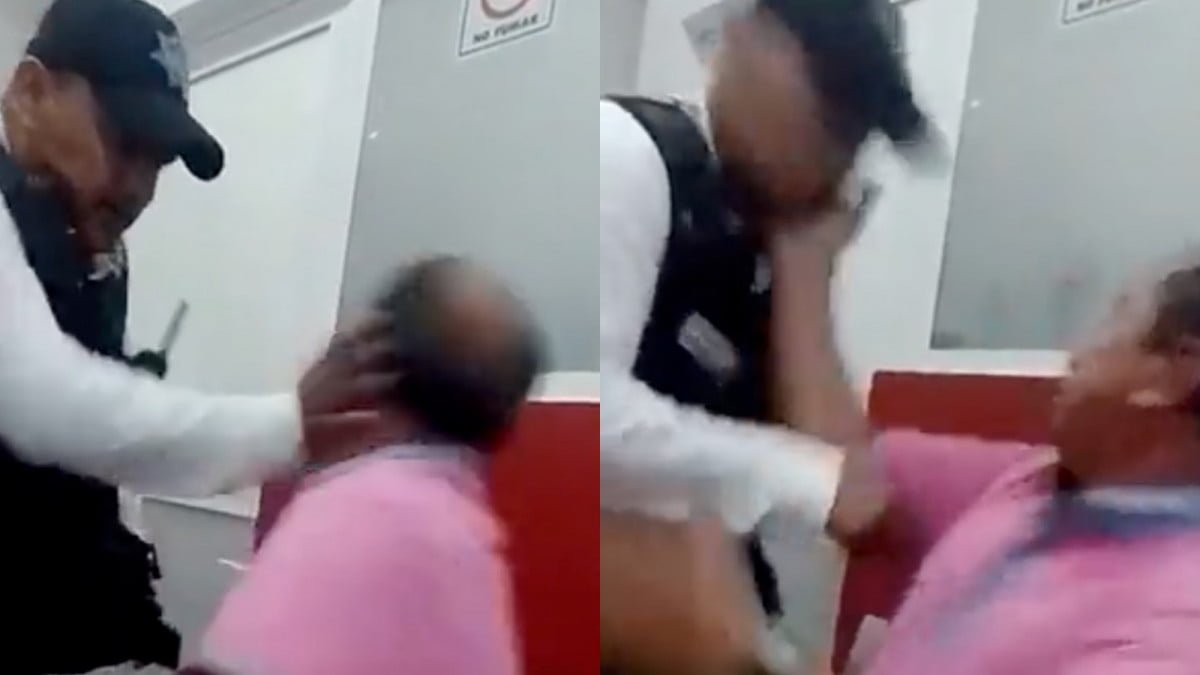 Captan a policía abofeteando a detenido, éste le devuelve la cachetada