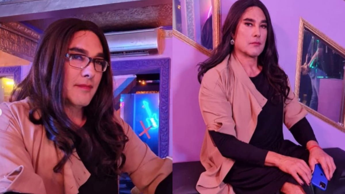 Se capta a Eduardo Yáñez interpretando a una mujer transexual
