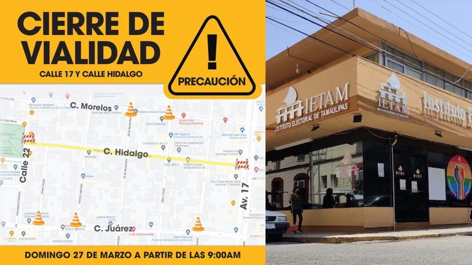 Cerrarán calles el domingo en Victoria por registro de candidatos