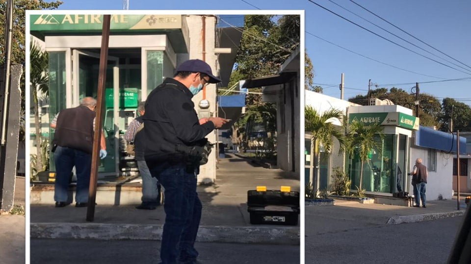 Ladrones intentan llevarse cajero automático en Tampico