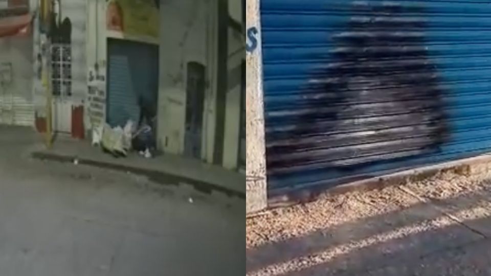 Momento en el que un hombre prende fuego a indigente