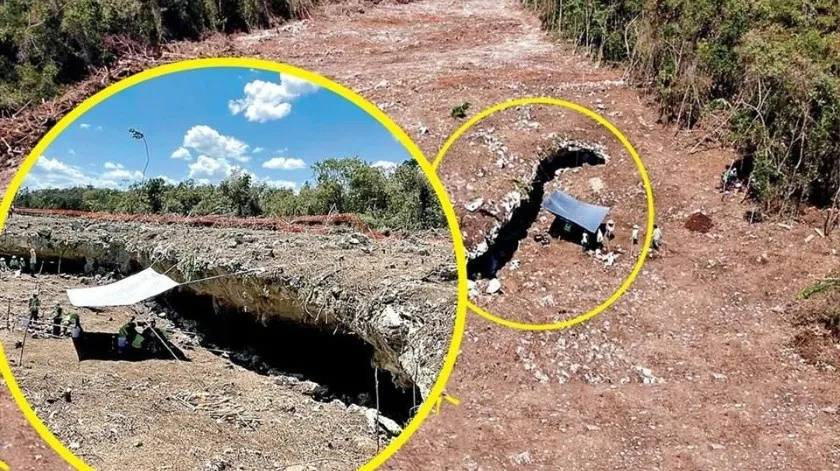 Captan socavón en construcción de Tren Maya 