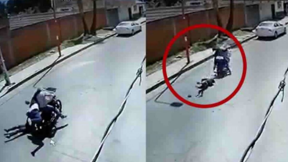 Tras asalto, mujer se lanza a moto de ladrones a recuperar lo suyo