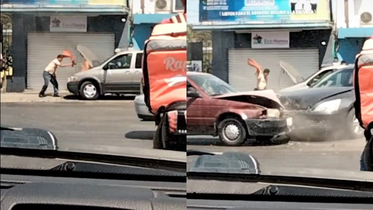 ¡Solamente en México! Grababa un incendio y termina capturando un choque automovilístico