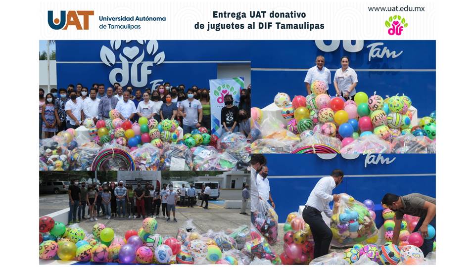 Entrega UAT donativo de juguetes al DIF Tamaulipas