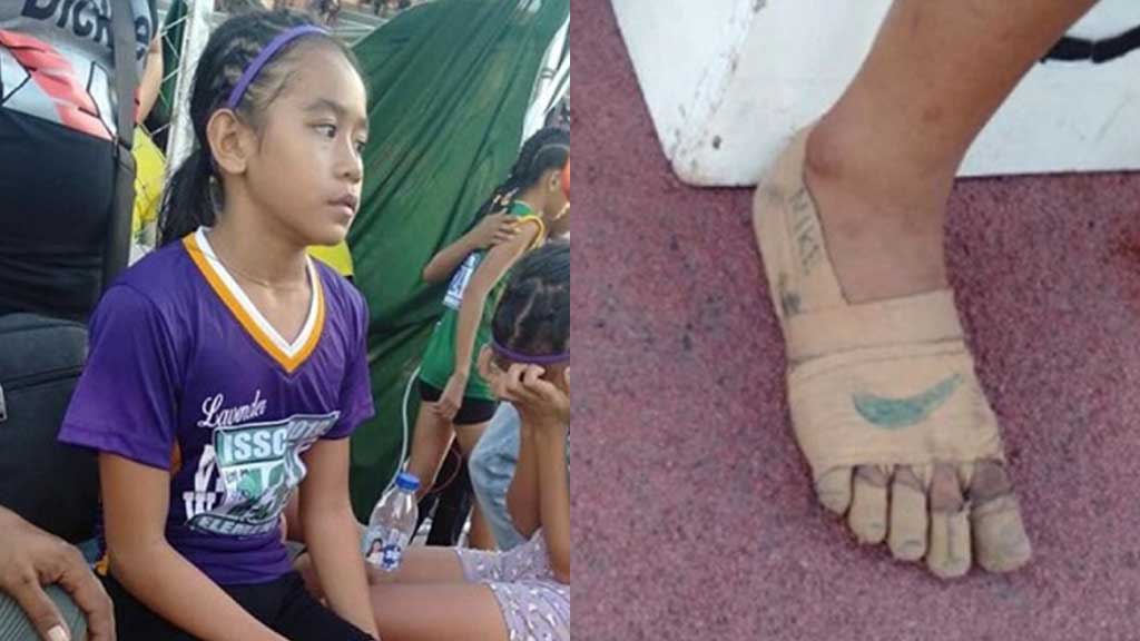 Niña corre descalza y gana tres medallas de oro