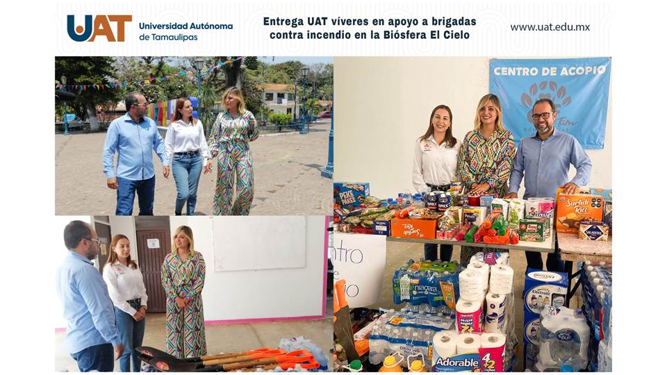 Entrega UAT víveres en apoyo a brigadas contra incendio en Biosfera El Cielo